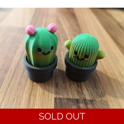Cactus Kawaii Fidget Clicker Sensory 2 Piece Set 3D Printed